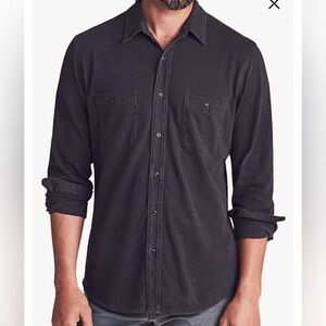 Faherty Brand Field Knit Blue Gray Long Sleeve Button Front Shirt Men’s M